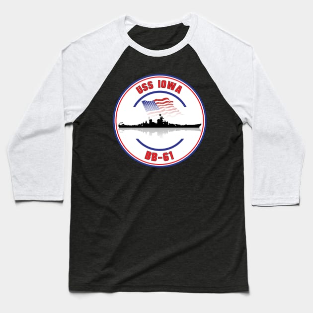 USS Iowa BB-61 Baseball T-Shirt by darkside1 designs